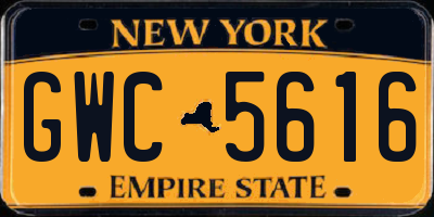 NY license plate GWC5616