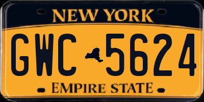 NY license plate GWC5624