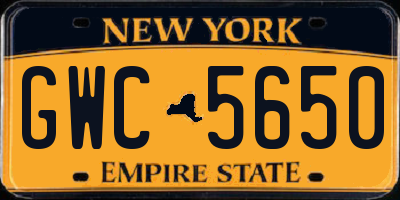 NY license plate GWC5650