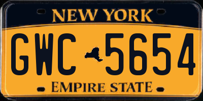 NY license plate GWC5654