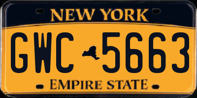 NY license plate GWC5663