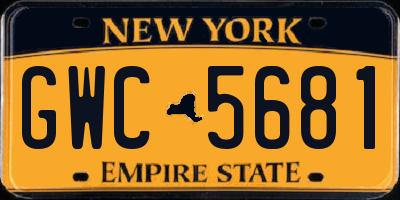 NY license plate GWC5681
