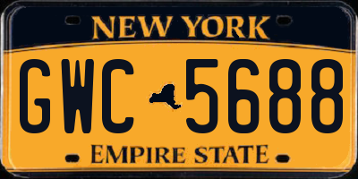 NY license plate GWC5688