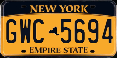 NY license plate GWC5694