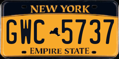 NY license plate GWC5737