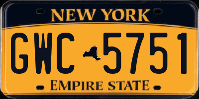 NY license plate GWC5751