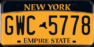 NY license plate GWC5778