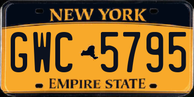 NY license plate GWC5795