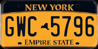 NY license plate GWC5796
