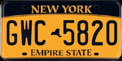 NY license plate GWC5820