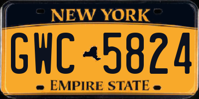 NY license plate GWC5824