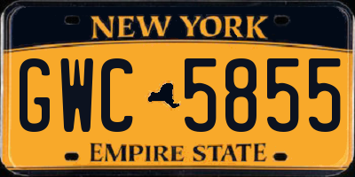 NY license plate GWC5855