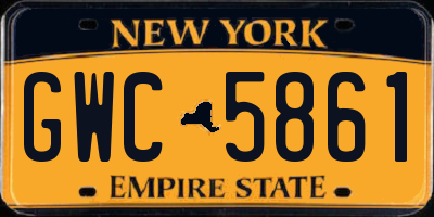 NY license plate GWC5861