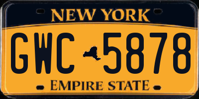 NY license plate GWC5878