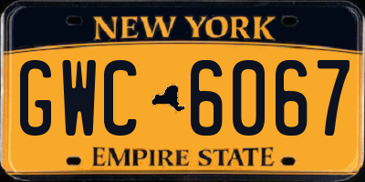 NY license plate GWC6067