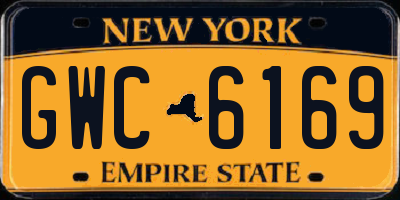 NY license plate GWC6169