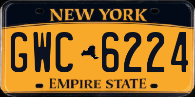 NY license plate GWC6224