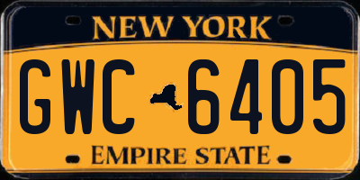 NY license plate GWC6405