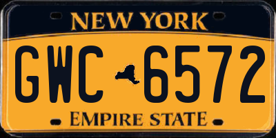NY license plate GWC6572