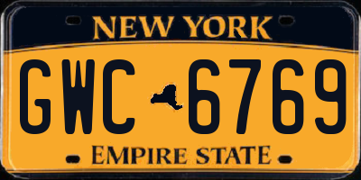 NY license plate GWC6769