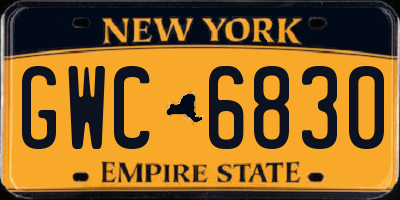 NY license plate GWC6830