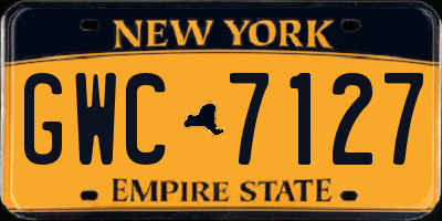 NY license plate GWC7127