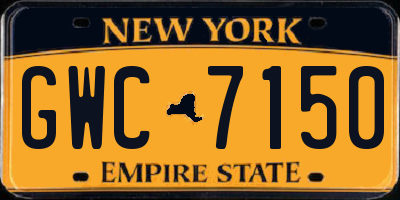 NY license plate GWC7150