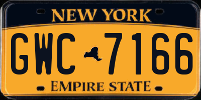 NY license plate GWC7166