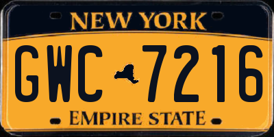 NY license plate GWC7216