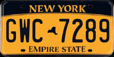 NY license plate GWC7289