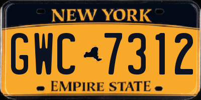 NY license plate GWC7312