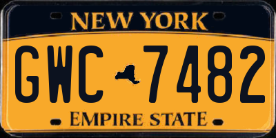NY license plate GWC7482