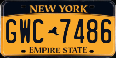 NY license plate GWC7486