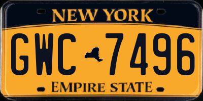 NY license plate GWC7496