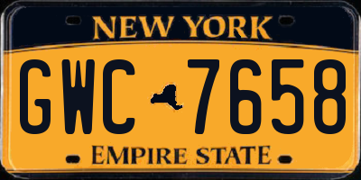 NY license plate GWC7658