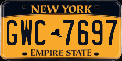 NY license plate GWC7697