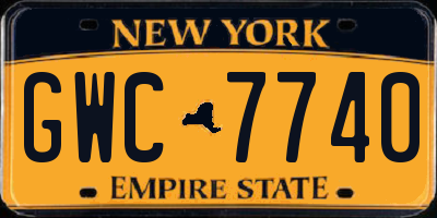 NY license plate GWC7740
