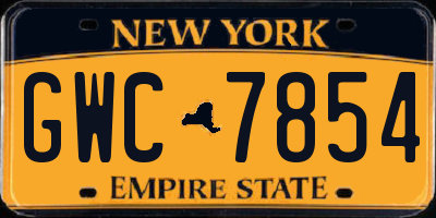 NY license plate GWC7854