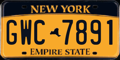NY license plate GWC7891