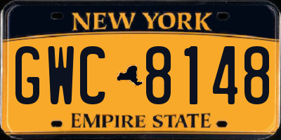 NY license plate GWC8148