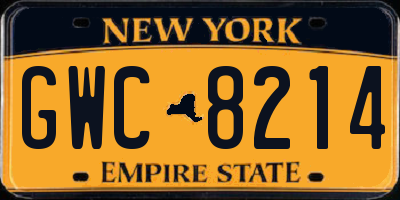 NY license plate GWC8214