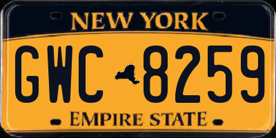 NY license plate GWC8259
