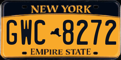 NY license plate GWC8272
