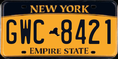 NY license plate GWC8421