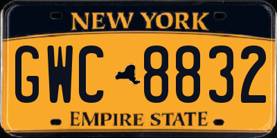 NY license plate GWC8832