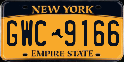 NY license plate GWC9166