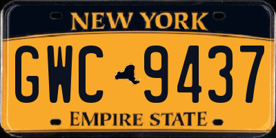 NY license plate GWC9437