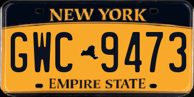 NY license plate GWC9473