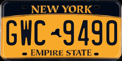 NY license plate GWC9490