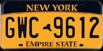 NY license plate GWC9612